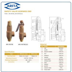 Cấu tạo Van an toàn Arita A3W ARV-907SE