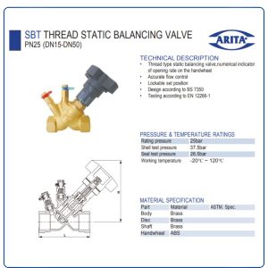 Cấu tạo Van cân bằng Arita SBT