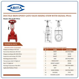 Cấu tạo Van cổng ty nổi Arita DIG-R-PN16