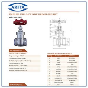 Cấu tạo Van cửa inox Arita ARV-101SE
