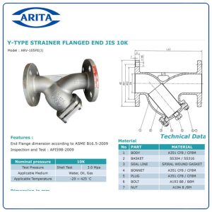 Cấu tạo Y lọc Arita ARV-105FE(J)
