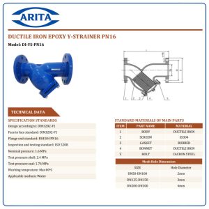 Cấu tạo Y lọc Arita DI-YS-PN16