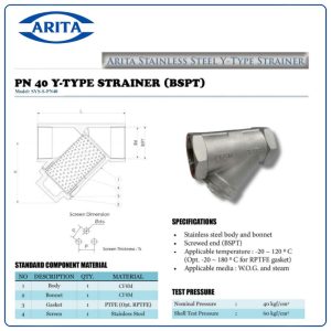 Cấu tạo Y lọc inox Arita ARF-105SE