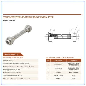 Kích thước Khớp nối mềm inox ren SSFH-SE