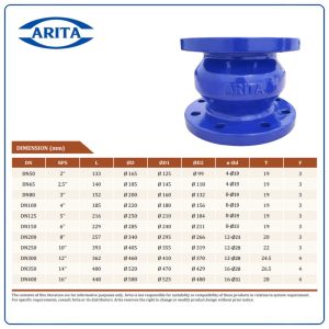 Kích thước Van 1 chiều lò xo Arita DI-SLC-PN16