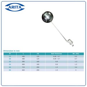 Kích thước Van phao inox Arita ARV-119SE