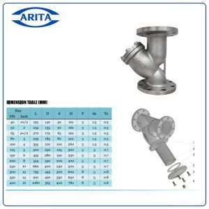 Kích thước Y lọc Arita ARF-805FE(J)