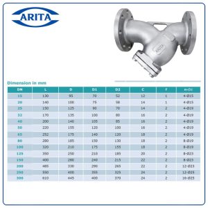 Kích thước Y lọc Arita ARV-105FE(J)